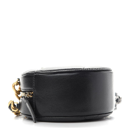 Chanel Shiny Goatskin Quilted Chanel 19 Round Clutch With Chain Black 4 of 9