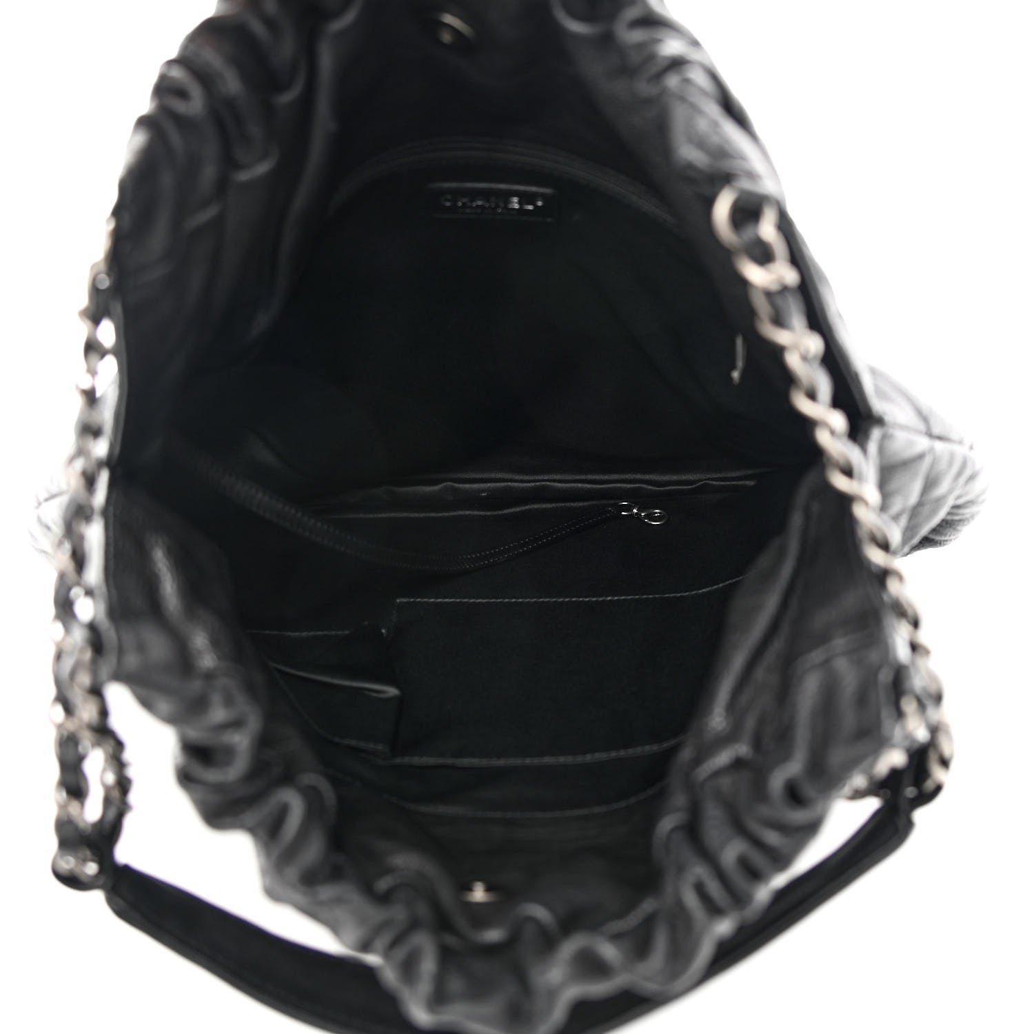 Chanel Distressed Glazed Caviar Quilted Large Elastic Tote Black 5 of 10