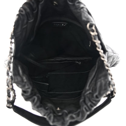 Chanel Distressed Glazed Caviar Quilted Large Elastic Tote Black 5 of 10