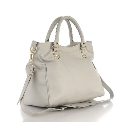 Balenciaga Chevre Gold Metallic Edge Hardware Velo Gris Perle 3 of 7