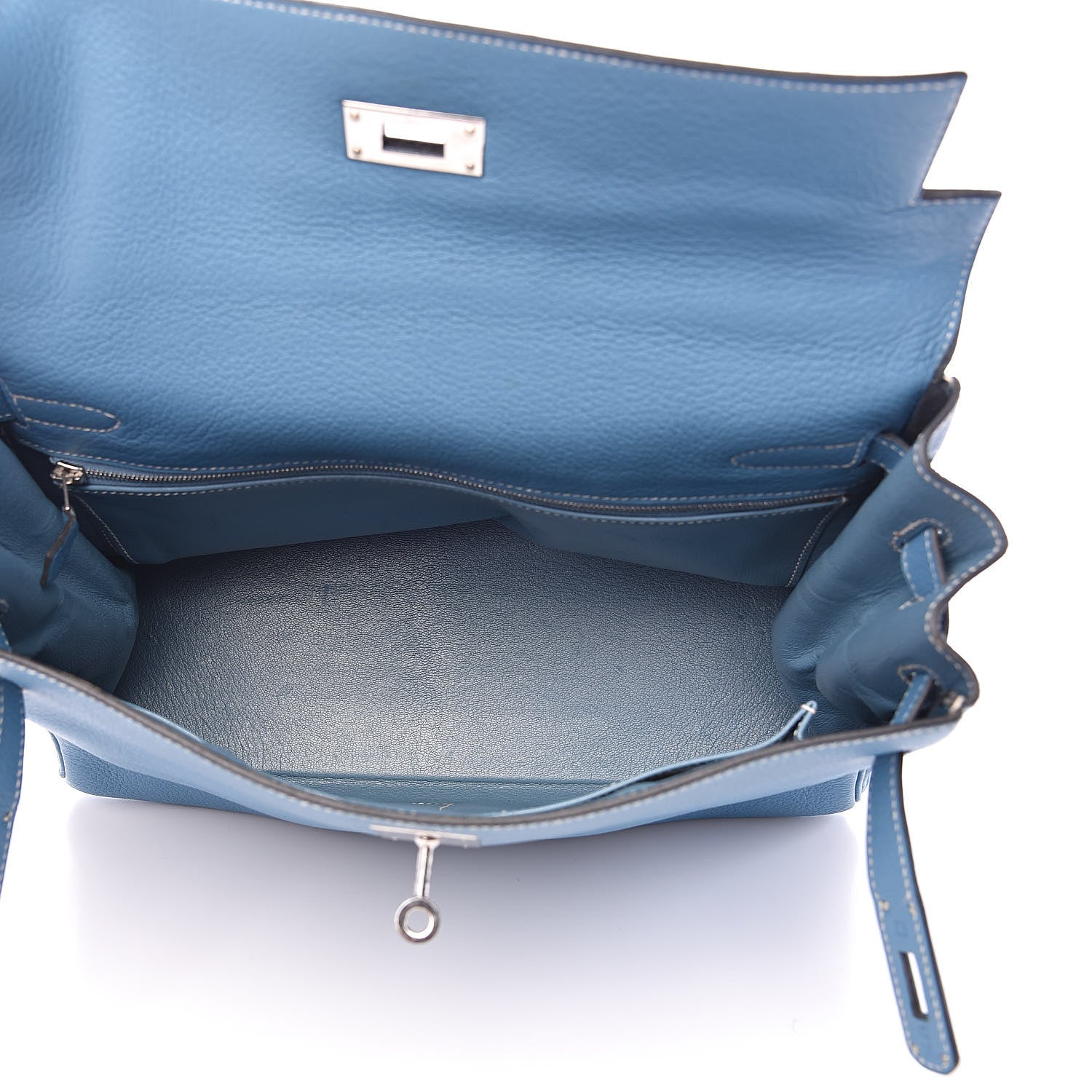 Hermes Togo Kelly Retourne 32 Blue Jean 7 of 38