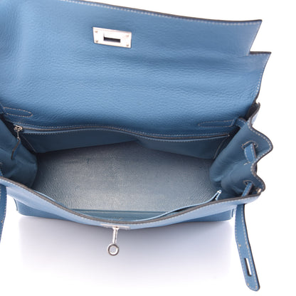 Hermes Togo Kelly Retourne 32 Blue Jean 7 of 38