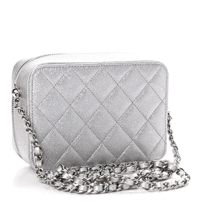 Chanel Metallic Caviar Quilted Camera Bag Silver 2 of 8