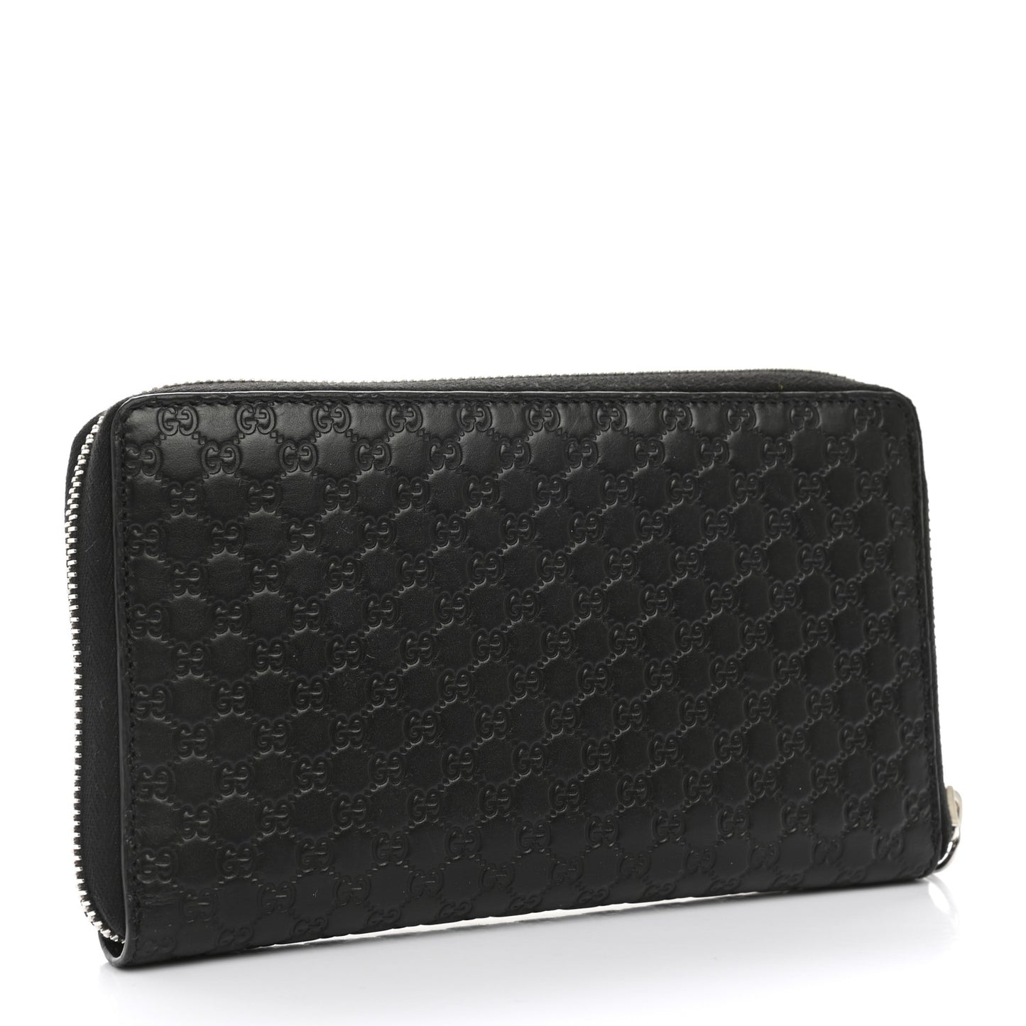 Microguccissima Large Zip Around Organizer Wallet Black