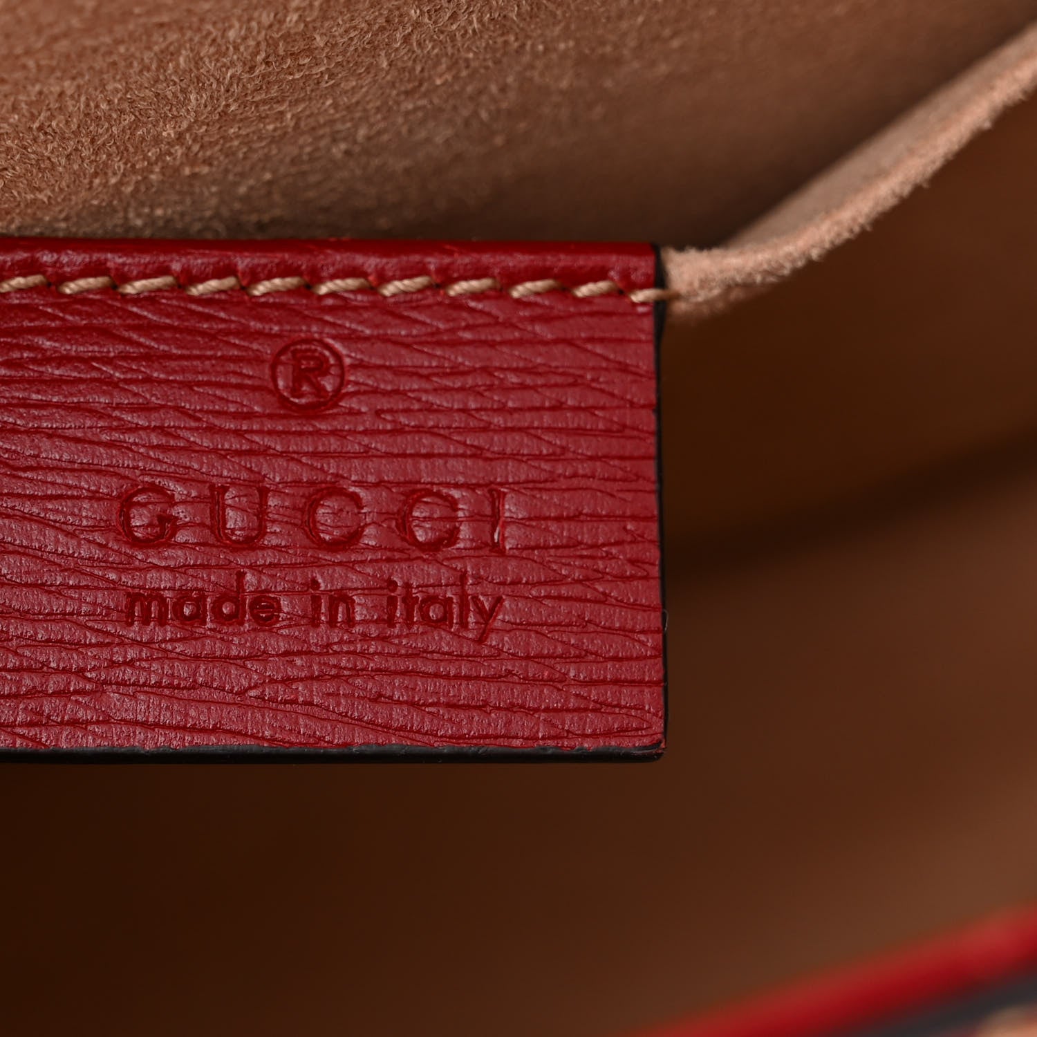 Gucci Textured Calfskin Bee Star Print Mini Sylvie Top Handle Bag Hibiscus Red 6 of 10
