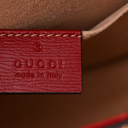 Gucci Textured Calfskin Bee Star Print Mini Sylvie Top Handle Bag Hibiscus Red 6 of 10
