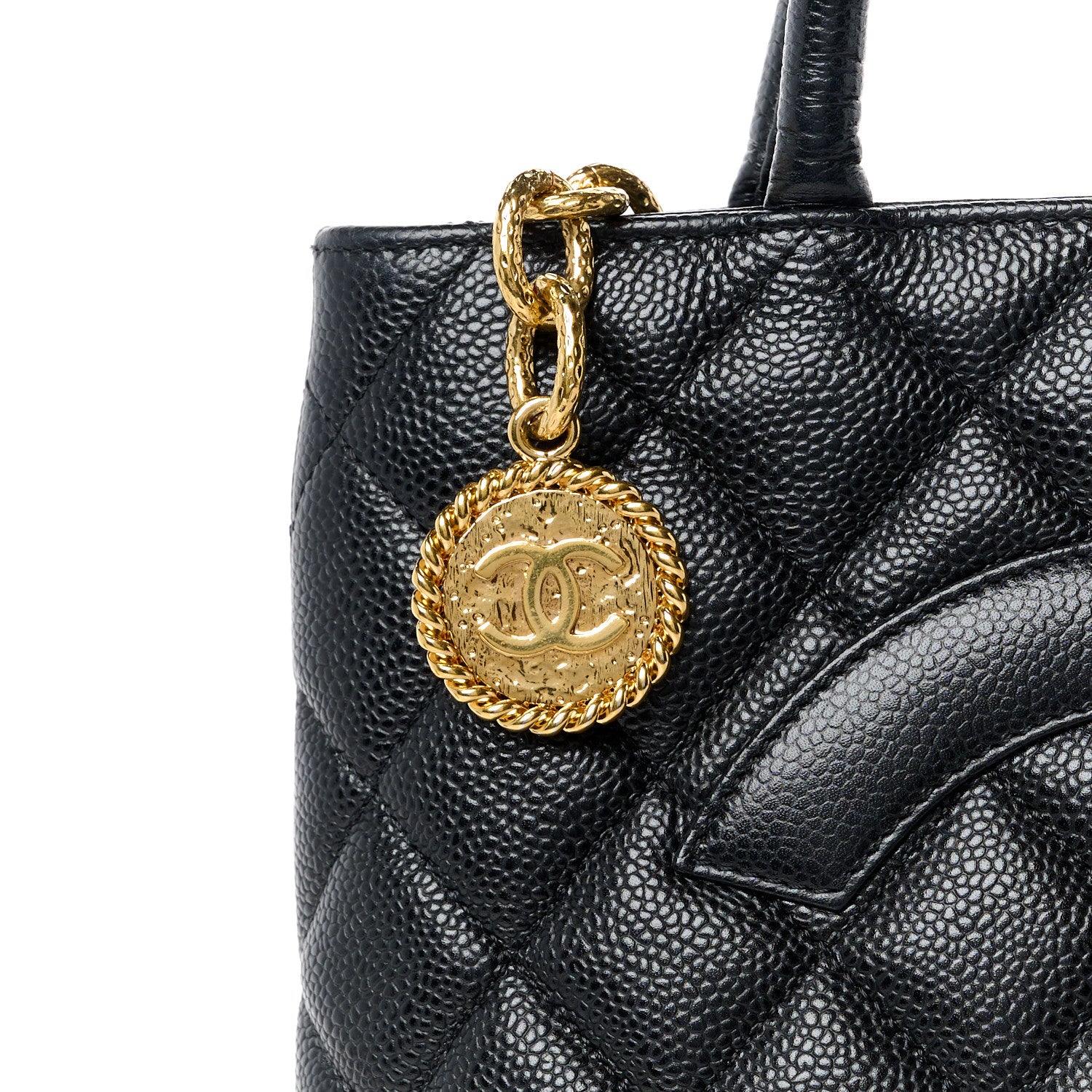 Chanel Caviar Quilted Medallion Tote Black 8 of 11