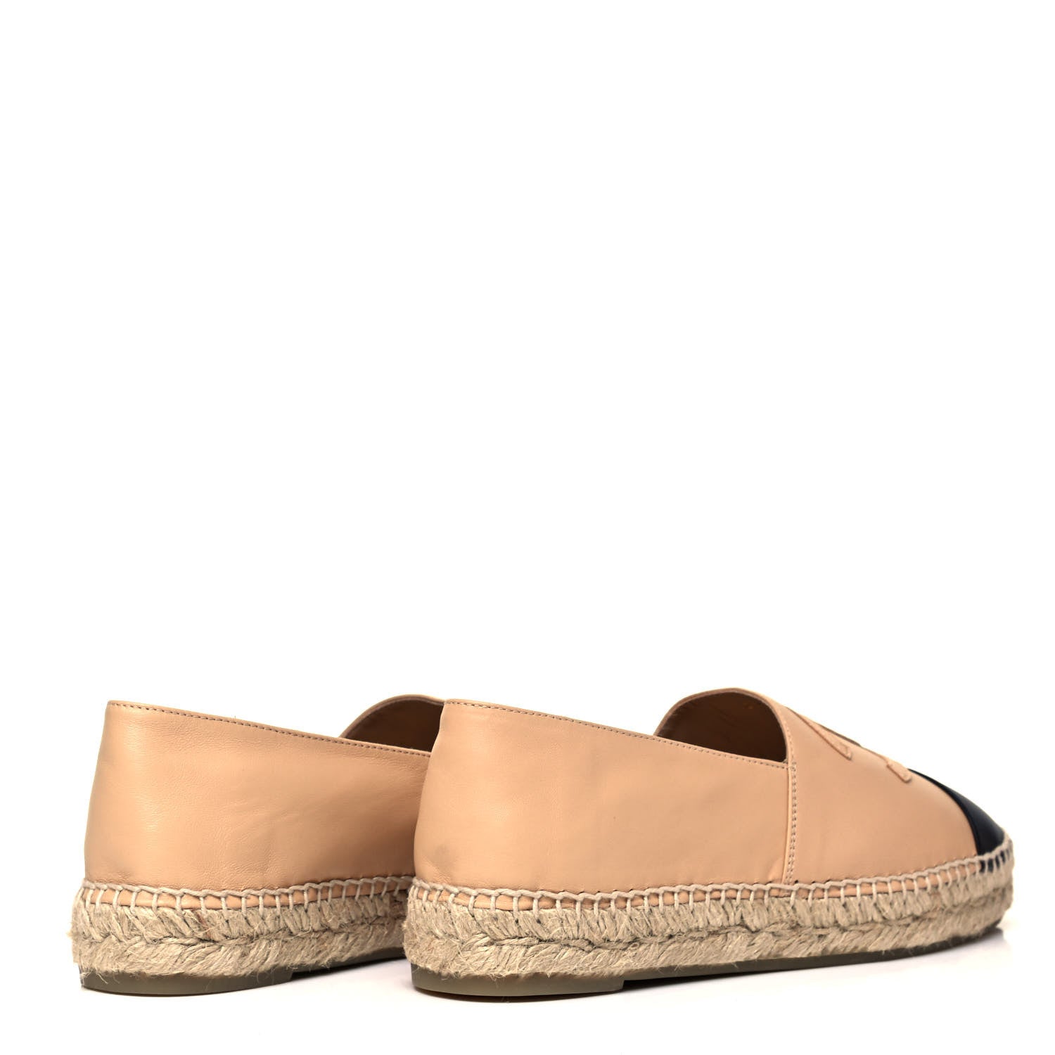 Chanel Lambskin CC Espadrilles 38 Beige Black 4 of 7