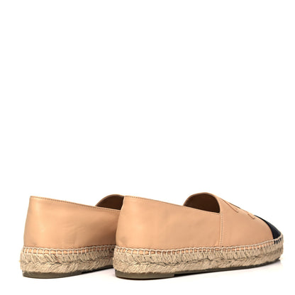 Chanel Lambskin CC Espadrilles 38 Beige Black 4 of 7