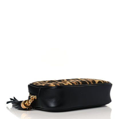 Saint Laurent Canvas Calfskin Leopard Print Monogram Mini Lou Camera Bag Brown 4 of 10