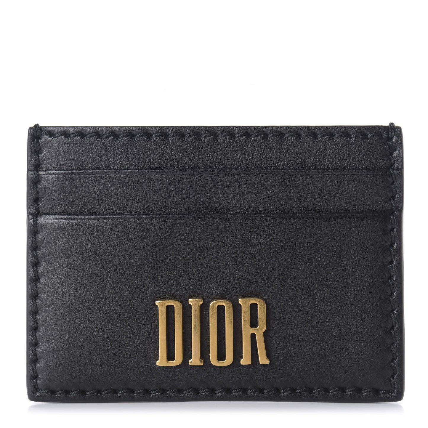Calfskin D-Fence Card Holder Black