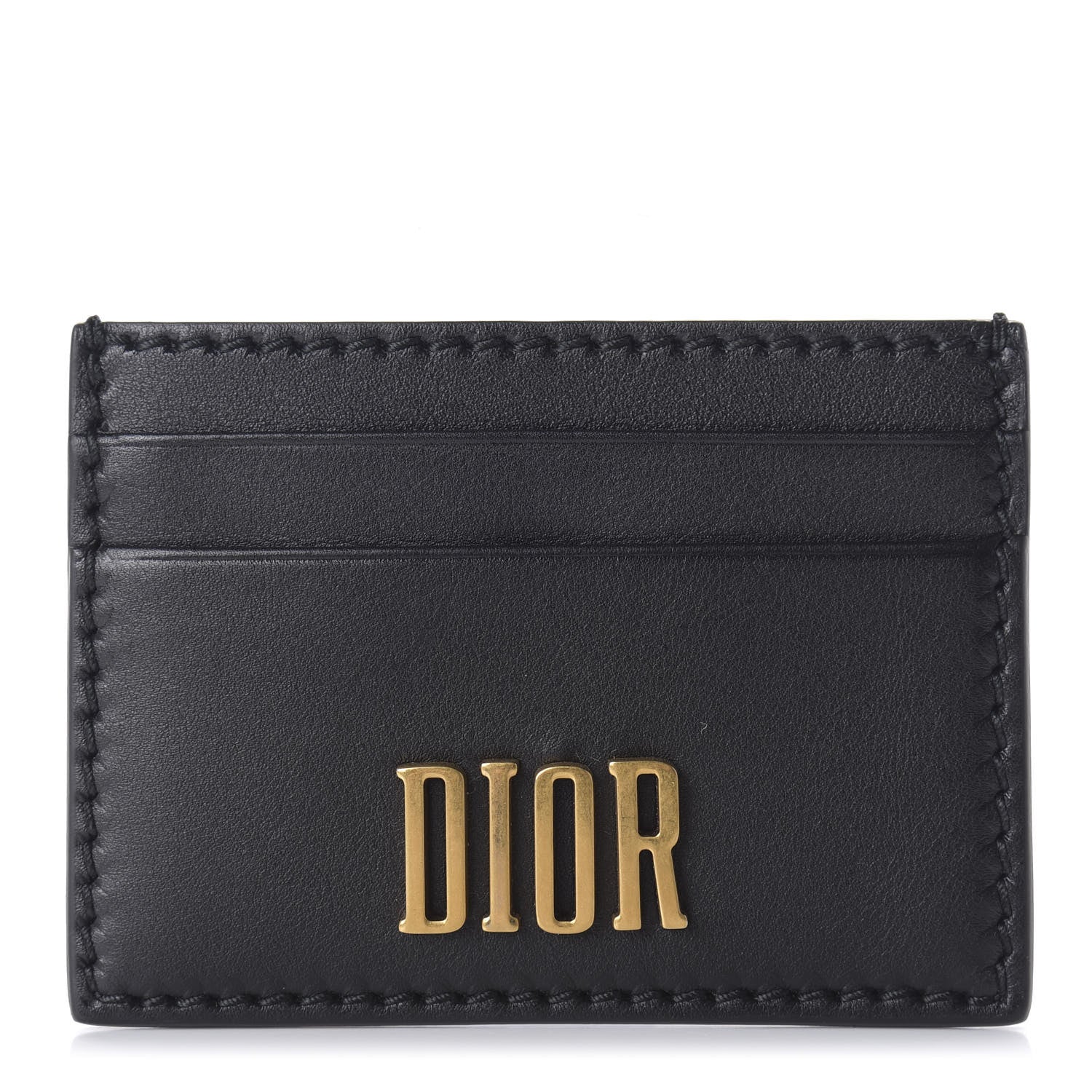 Christian Dior Calfskin D-Fence Card Holder Black 1 of 9