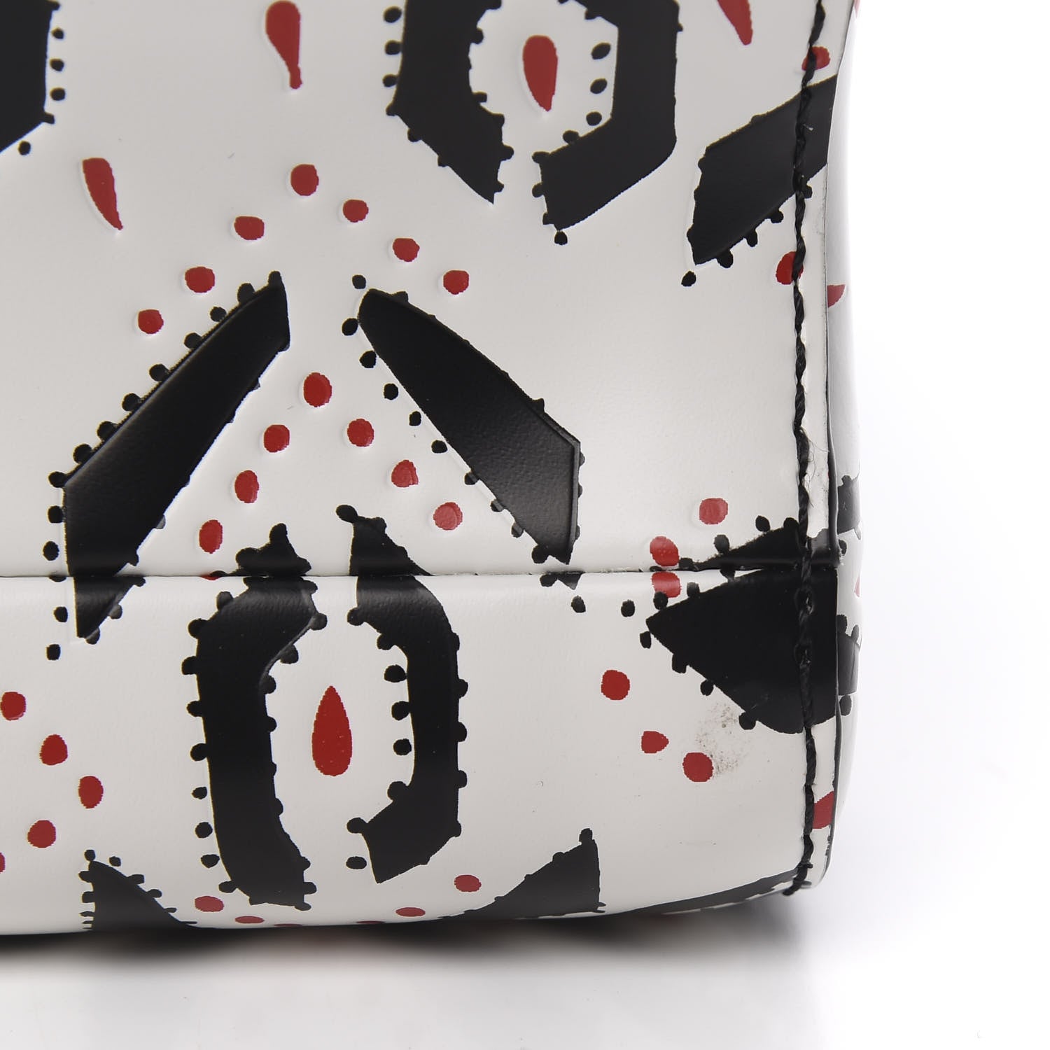 Louis Vuitton Calfskin Graphic Print Twist Shoulder Bag MM White Black 12 of 13
