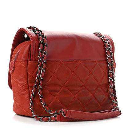 Chanel Iridescent Calfskin Medium In the Mix Flap Red 2 of 5