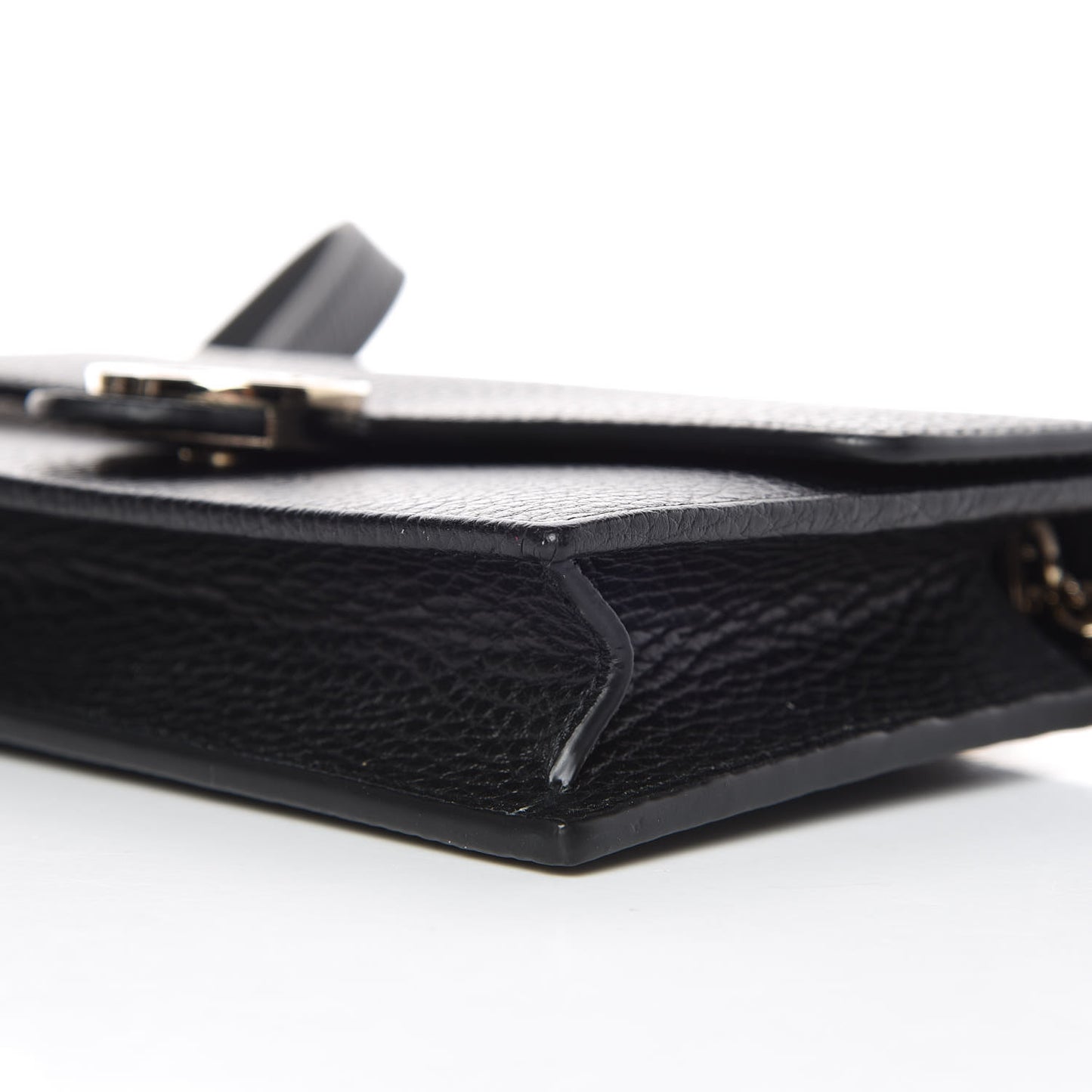 Dollar Calfskin Interlocking G Chain Wallet Black