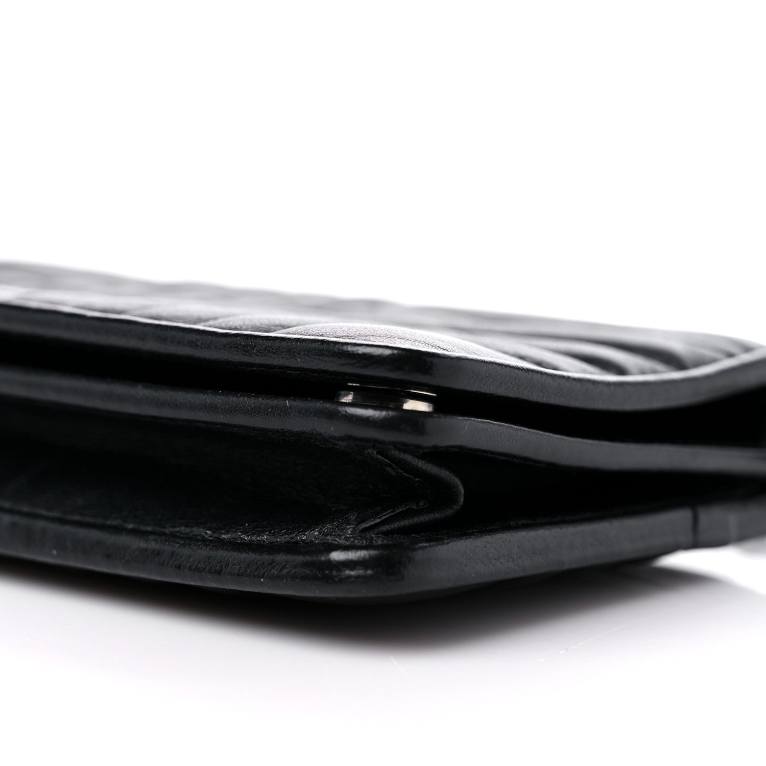 Prada Soft Calfskin Impunture Diagramme Chain Wallet Black 8 of 10