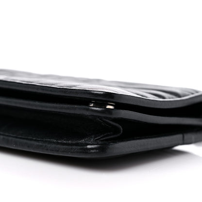 Prada Soft Calfskin Impunture Diagramme Chain Wallet Black 8 of 10