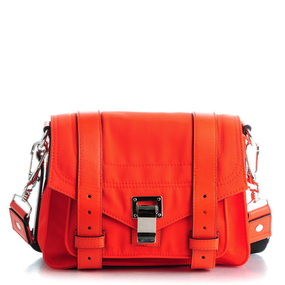 Proenza Schouler Nylon Calfskin PS1 Pouch Messenger Fire Red 1 of 7