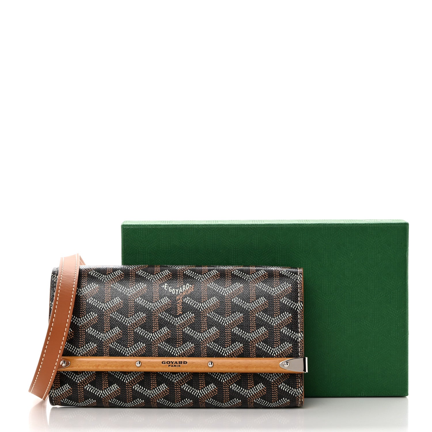 Goyard Goyardine Monte Carlo Bois Clutch With Strap Black 10 of 10