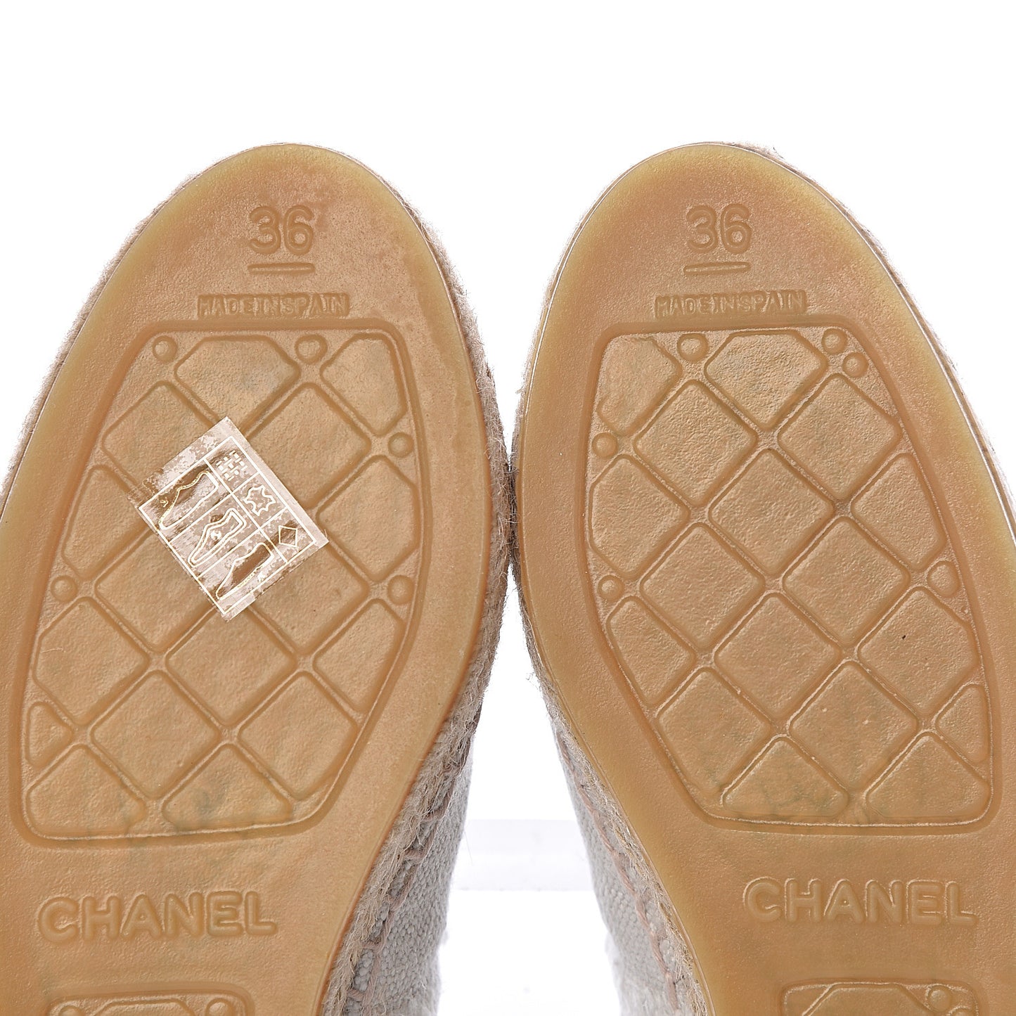 Linen CC Espadrilles 36 Beige Black
