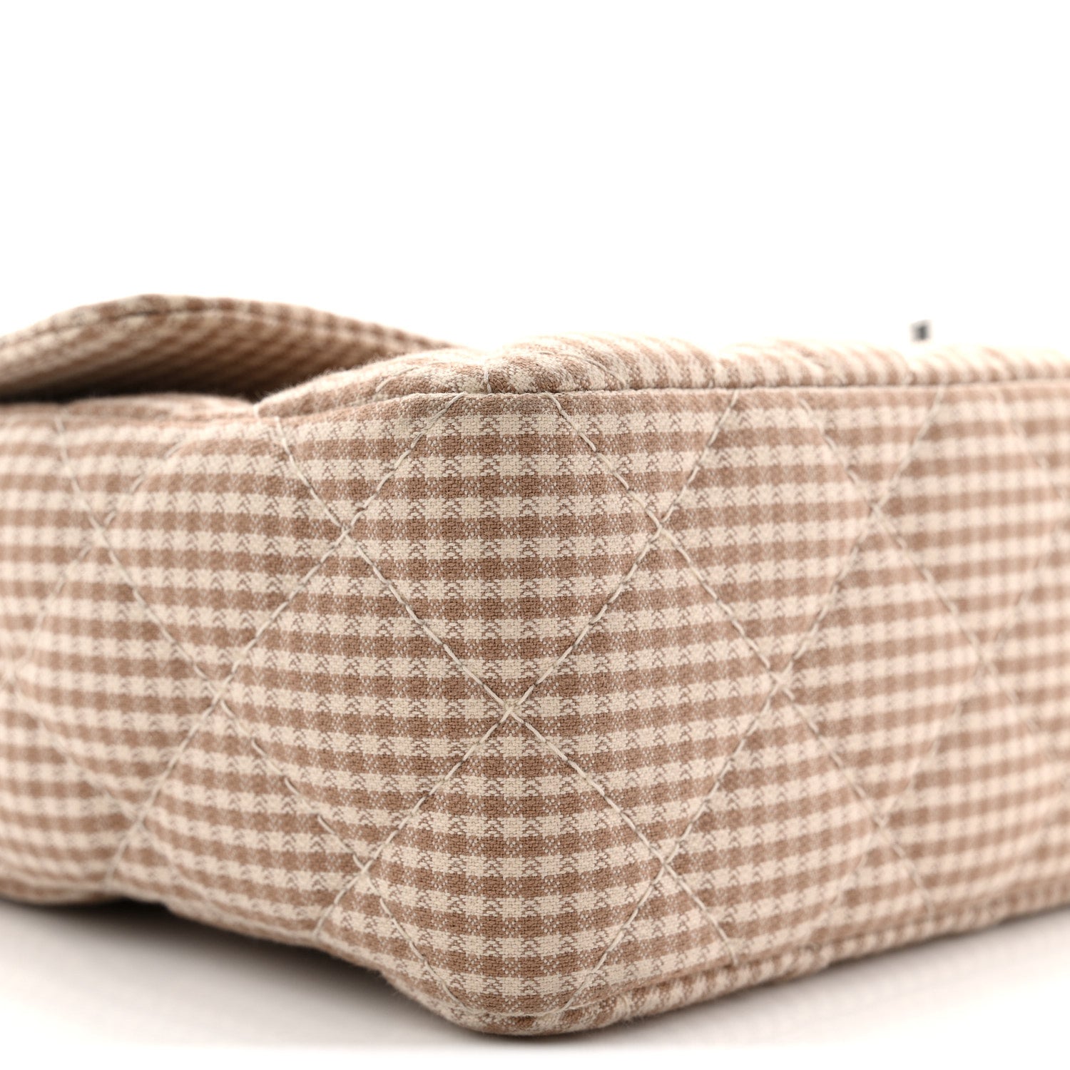 Chanel Toile Gingham Medium Single Flap Beige 9 of 11