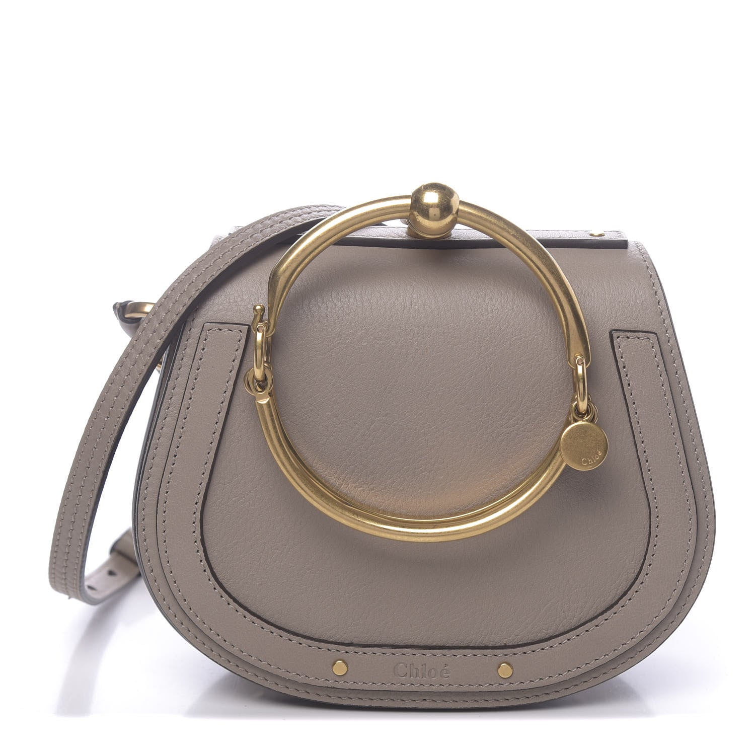 Chloe Calfskin Suede Small Nile Bracelet Bag Motty Grey 1 of 9