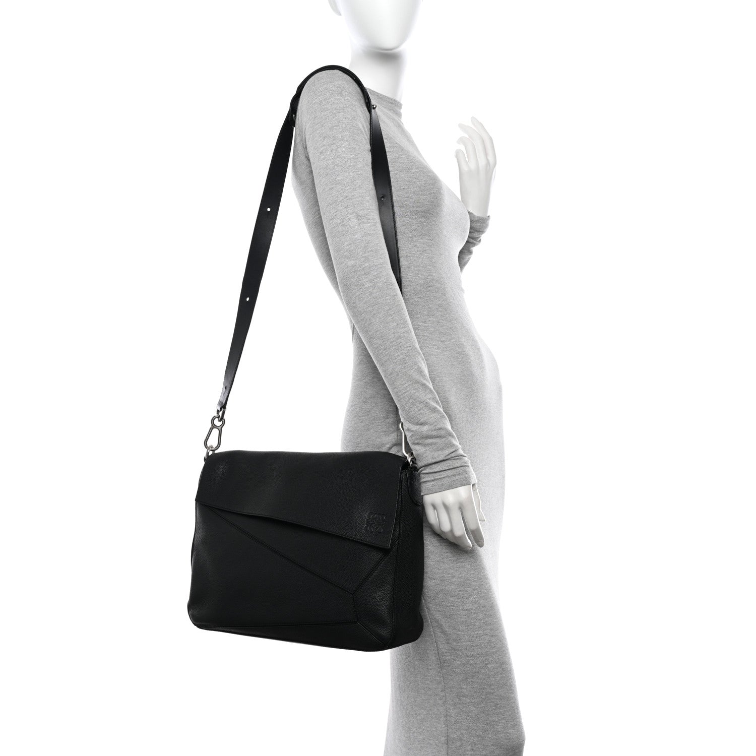 Loewe Calfskin Puzzle Messenger Bag Black 2 of 13