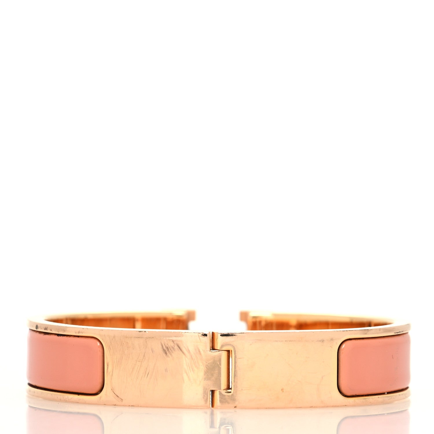 Hermes Enamel Narrow Clic Clac H Bracelet GM Rose Saumon 3 of 5