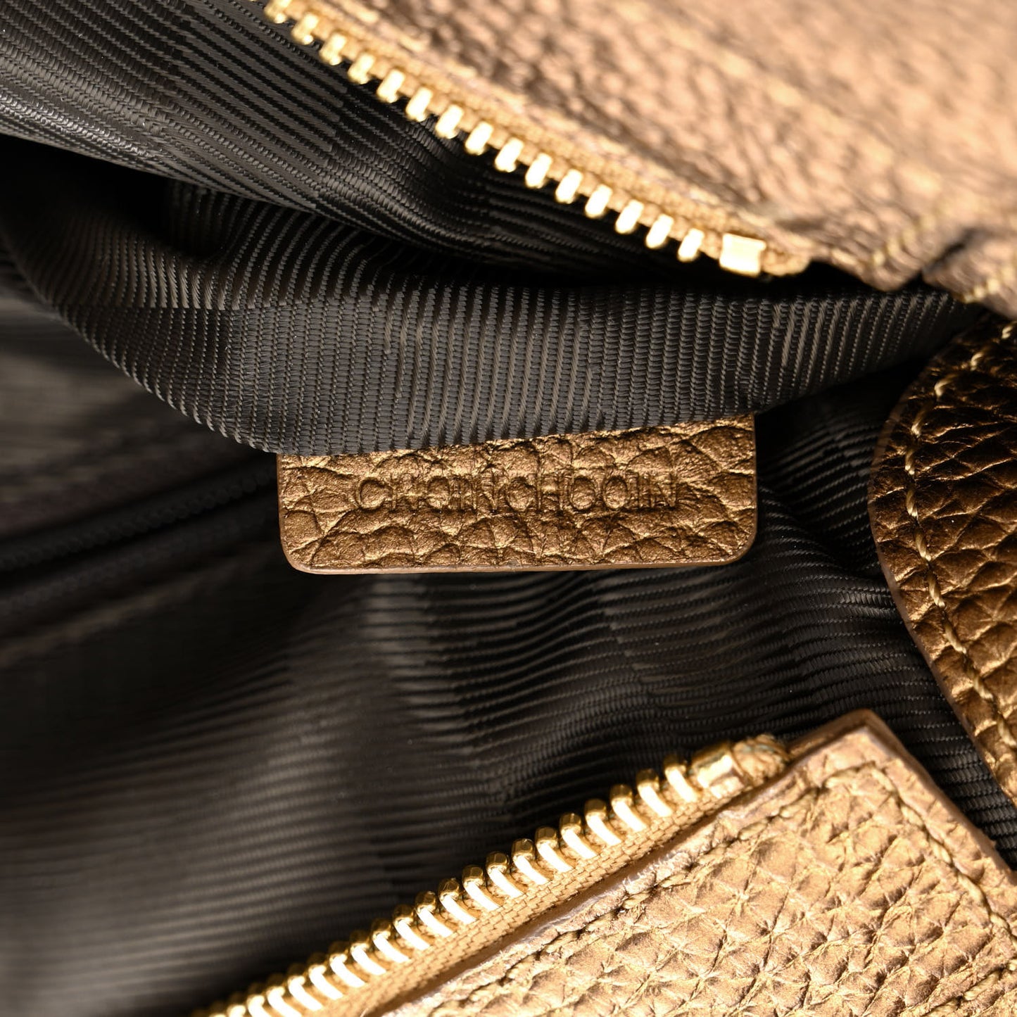 Metallic Calfskin Nova Check Medium Tote Gold