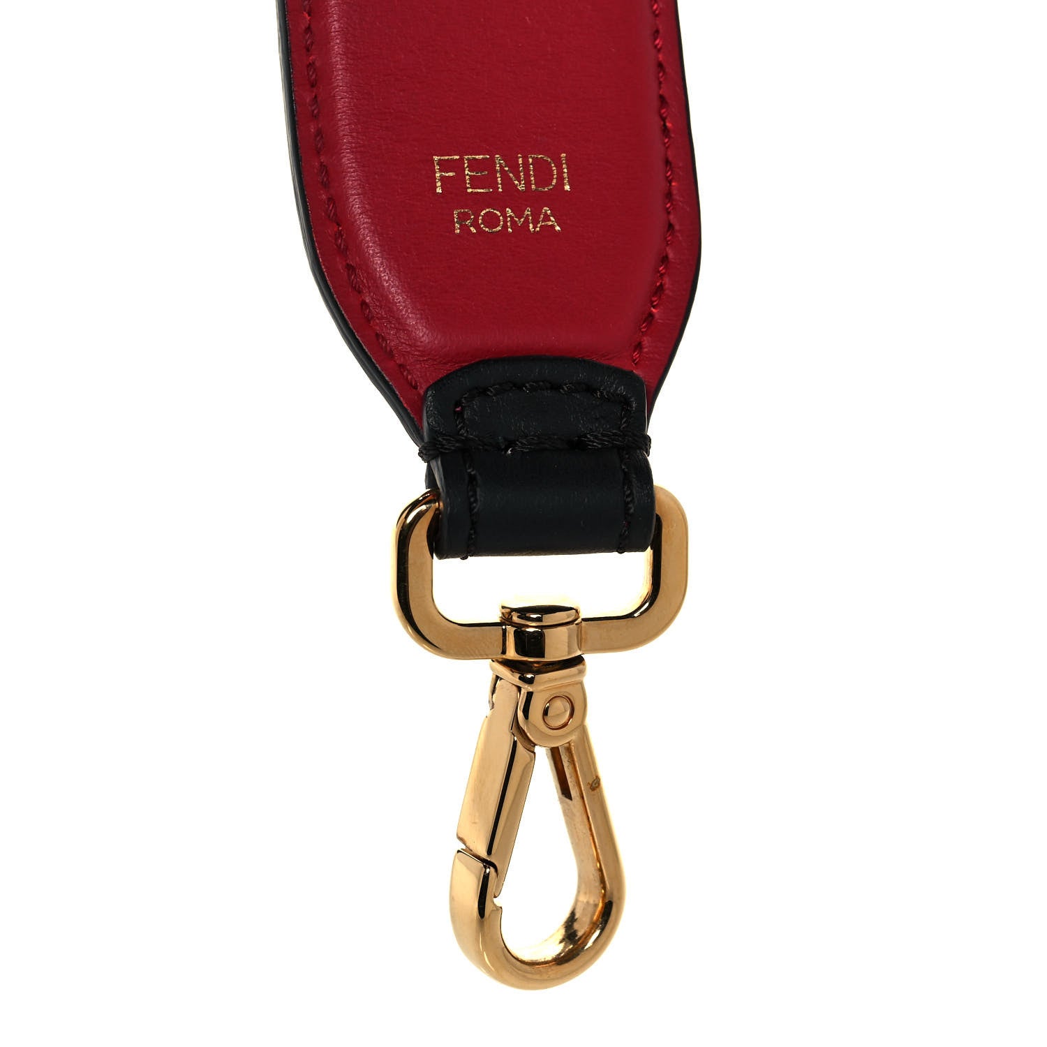 Fendi Vitello Century Metal Logo Bi-Color Strap You Black Fragola 3 of 4