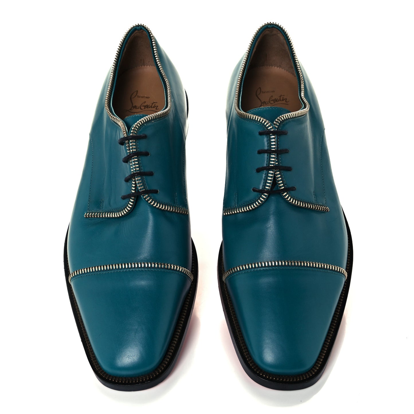 Calfskin Mens Bruno Zip Oxford 41.5 Peacock