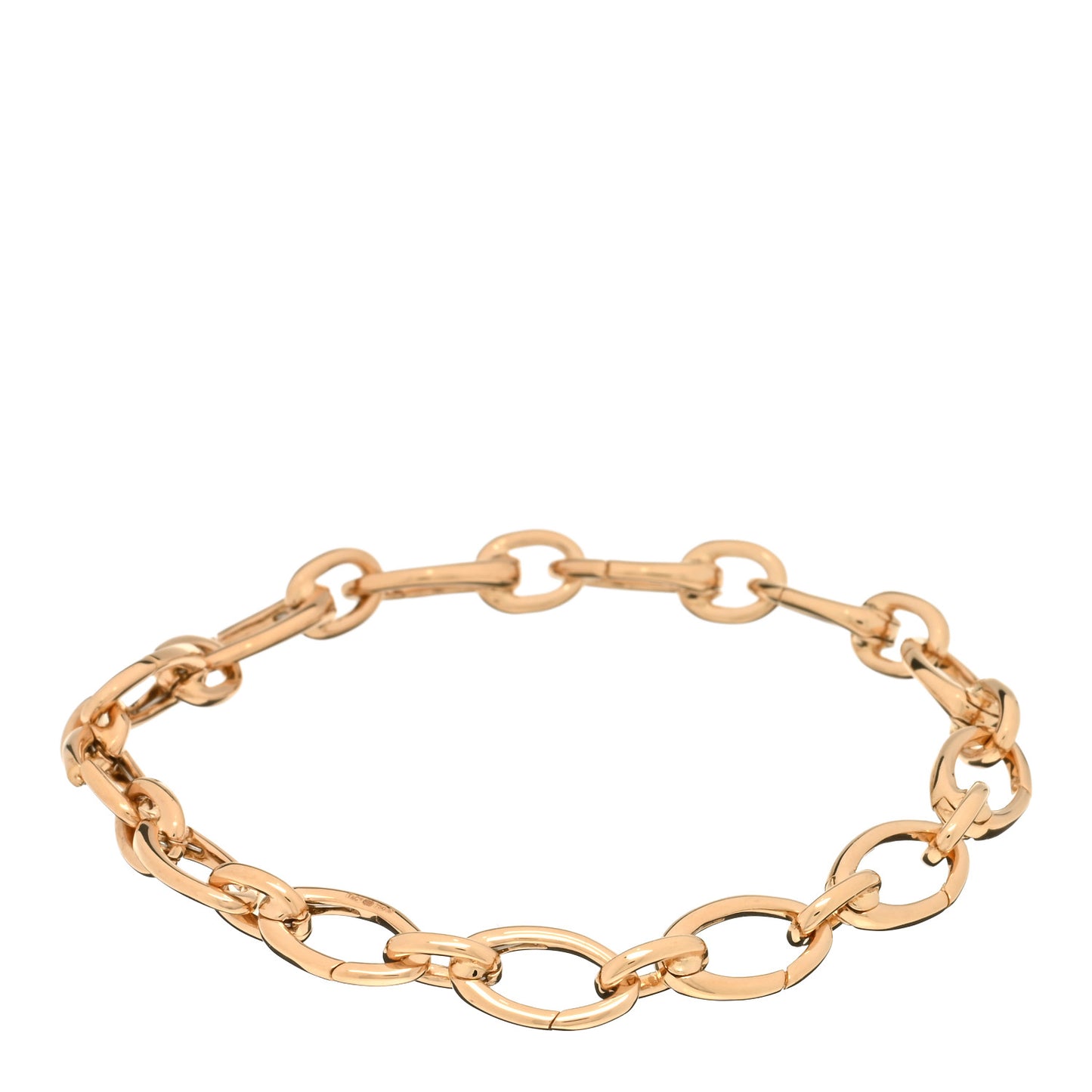 18K Rose Gold Clasping Oval Link Bracelet
