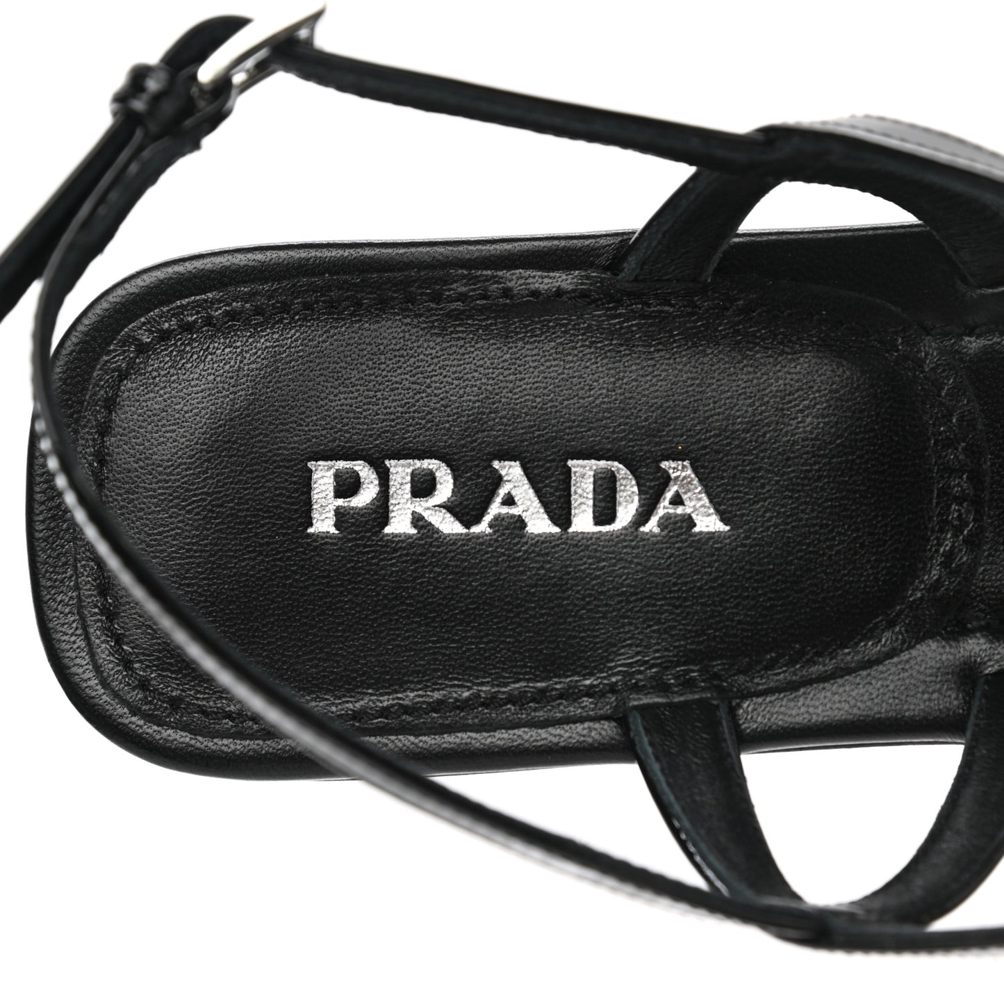 Vernice Metal Triangle Logo Slingback Flat Thong Sandals 38.5 Black