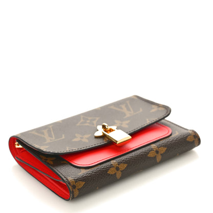 Louis Vuitton Monogram Flower Lock Compact Wallet Coquelicot 4 of 7