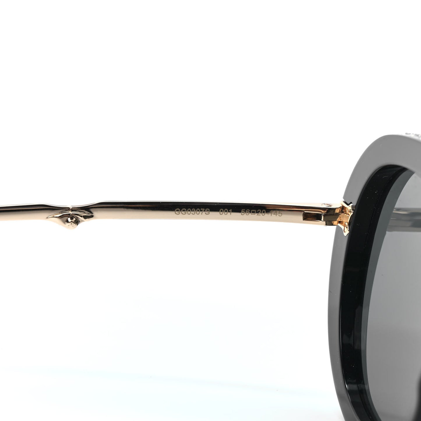 Acetate Crystal Foldable Aviator Sunglasses GG0307S Black