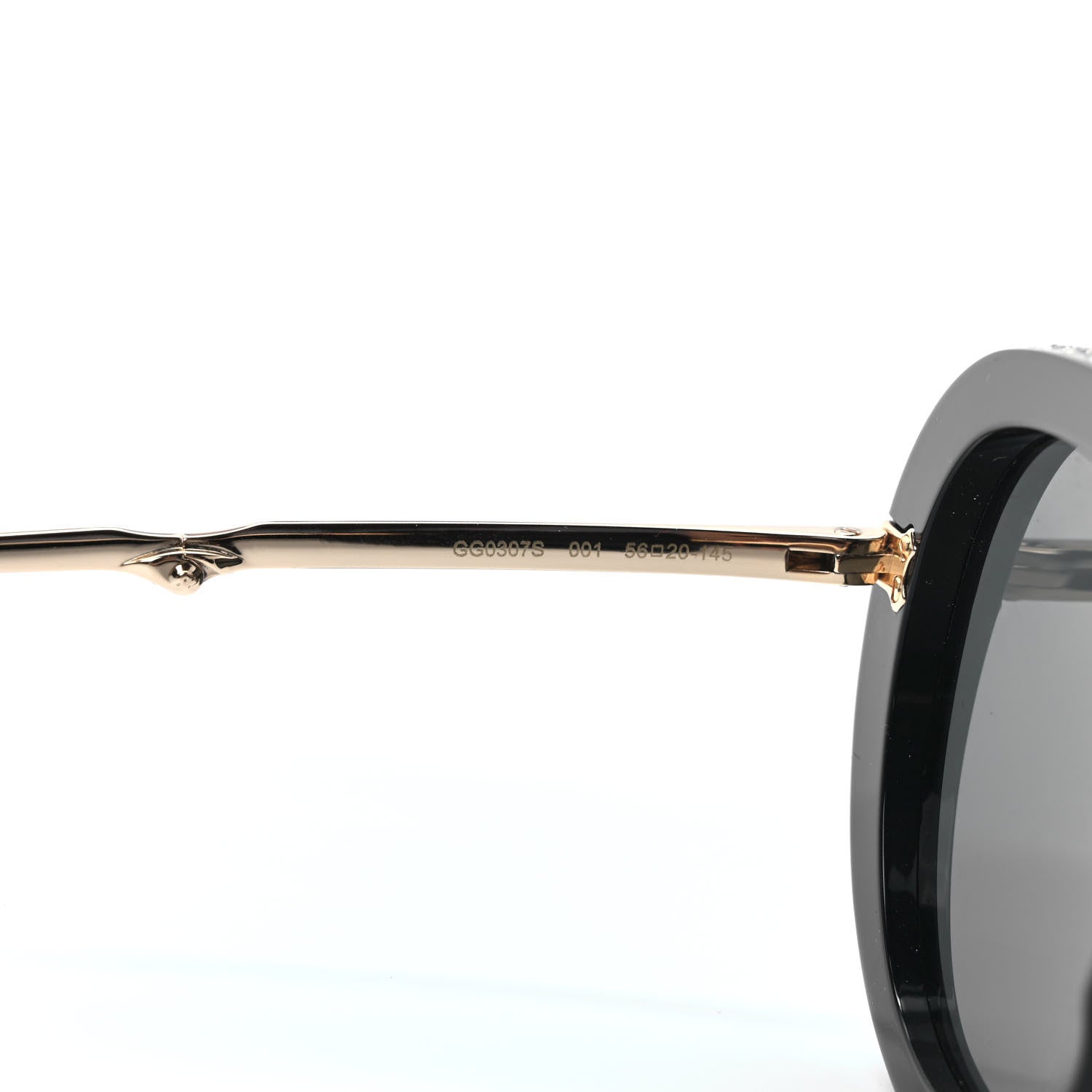 Gucci Acetate Crystal Foldable Aviator Sunglasses GG0307S Black 7 of 9