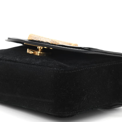 Chloe Velvet Crystal Mini C Double Carry Black 9 of 9