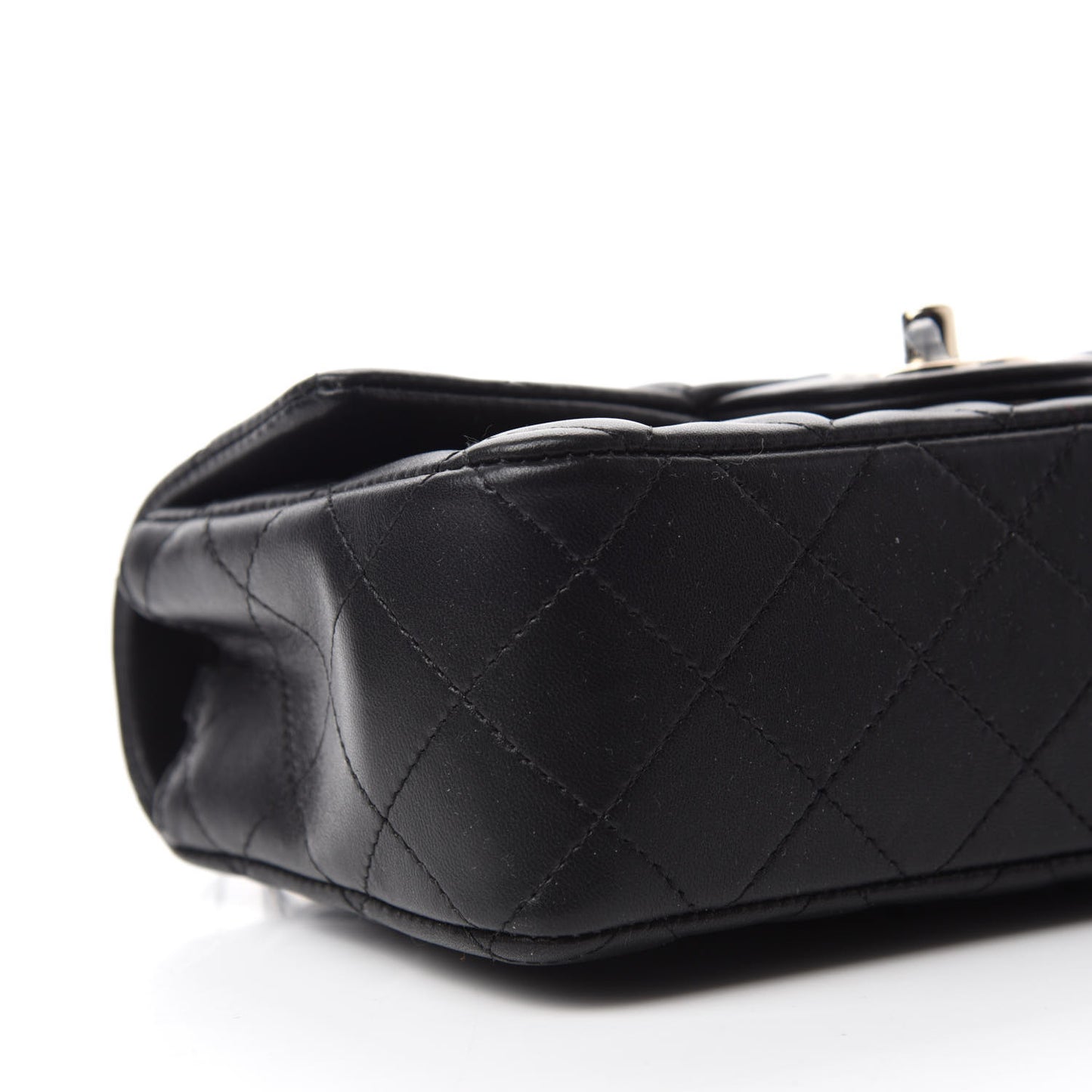 Lambskin Quilted Mini Rectangular Flap Black