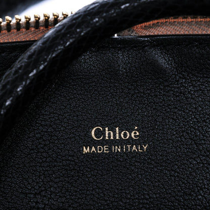 Chloe Smooth Calfskin Snakeskin Medium Baylee Tote Black 6 of 6