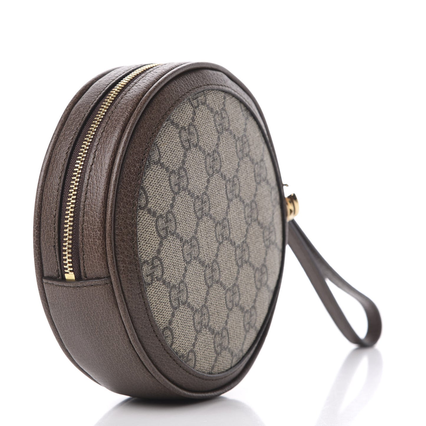 GG Supreme Monogram Web Ophidia Circle Wristlet Beige New Acero