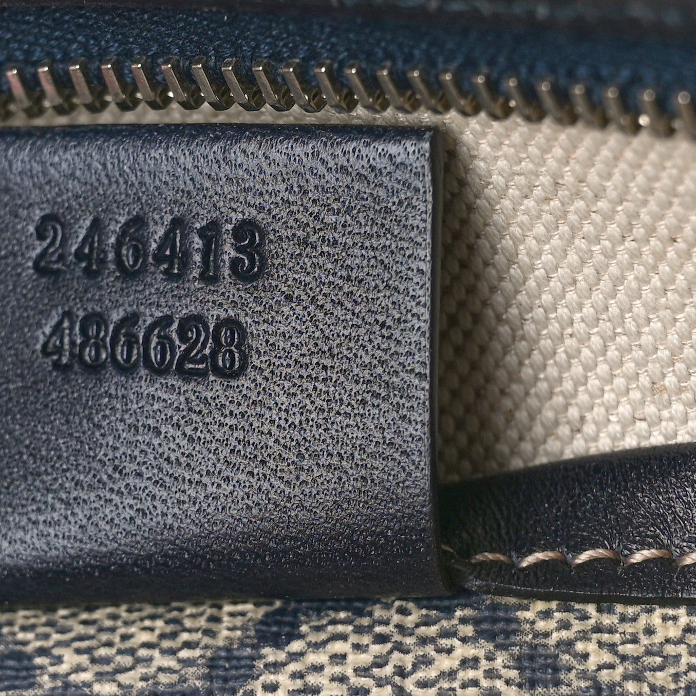 GG Plus Monogram Signature Web Loop Messenger Blue