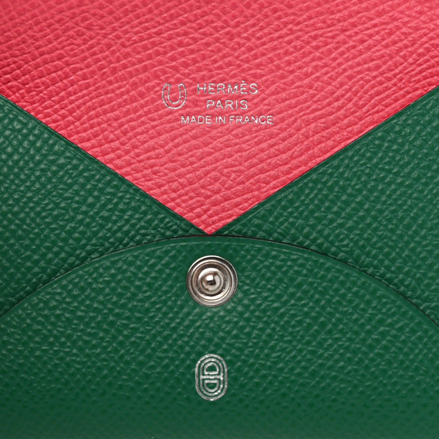 Epsom Horseshoe Calvi Card Case Vert Vertigo Rose Azalee