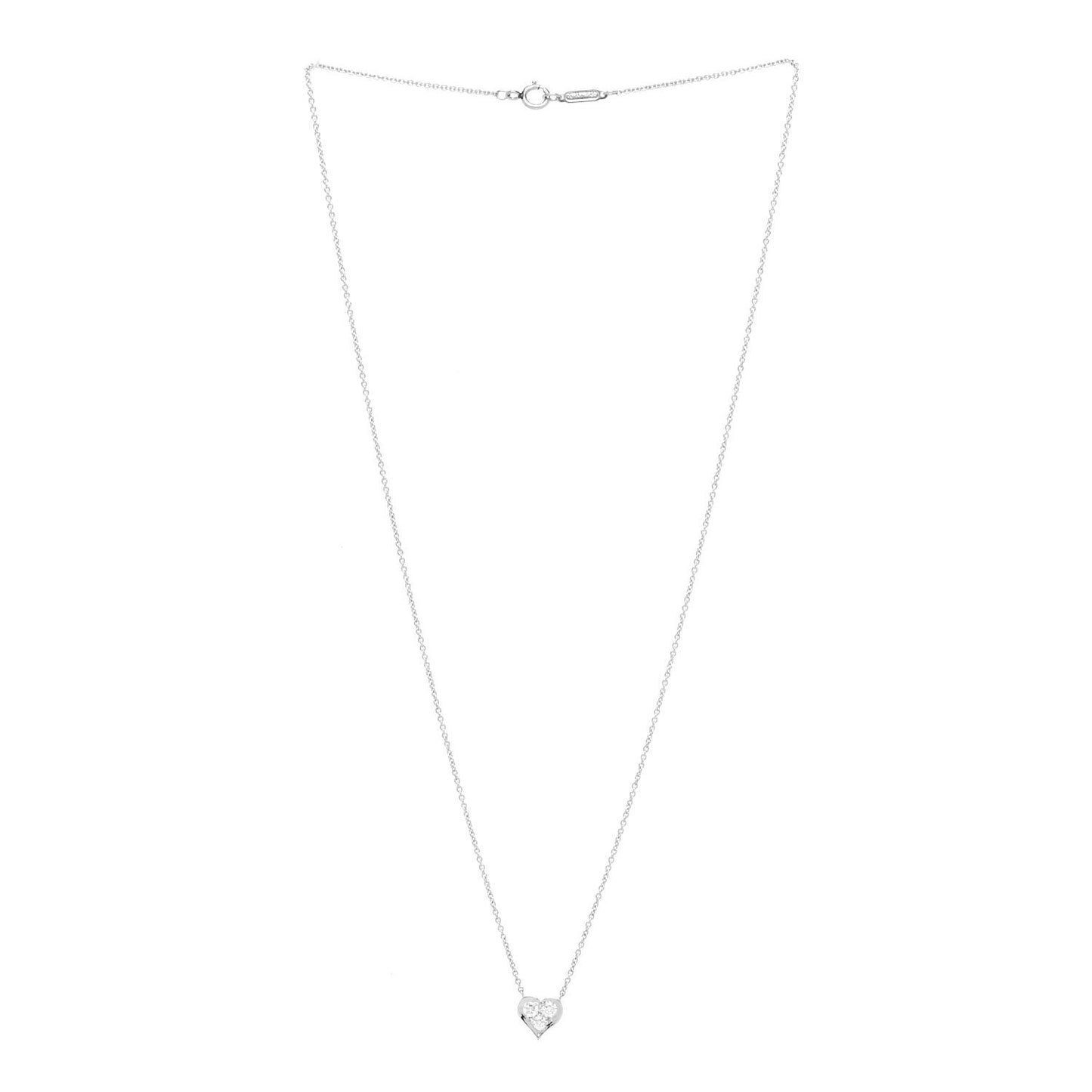 Platinum Diamond Heart Pendant Necklace