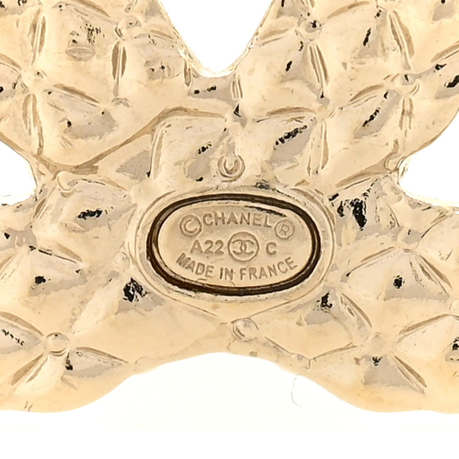 Chanel Metal Crystal Baguette CC Brooch Gold 3 of 4