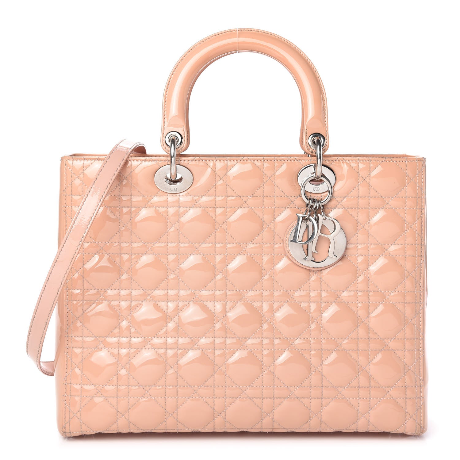 Christian Dior Patent Cannage Large Lady Dior Light Pink 1 of 15