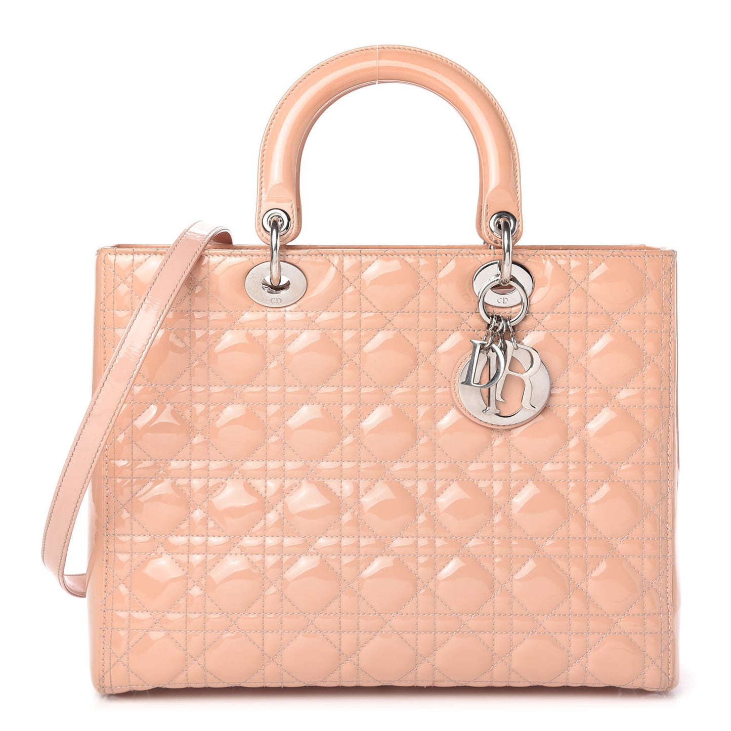 Patent Cannage Large Lady Dior Light Pink