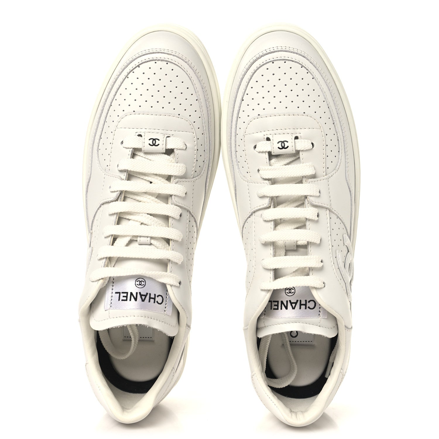 Chanel Calfskin CC Womens Sneakers 42 White 2 of 9