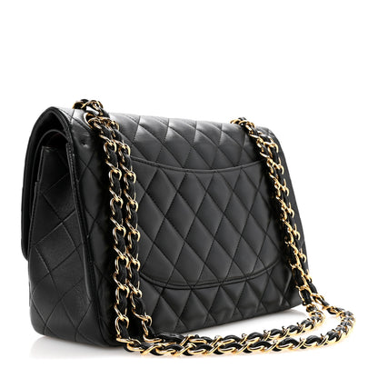 Chanel Lambskin Quilted Jumbo Double Flap Black 3 of 11