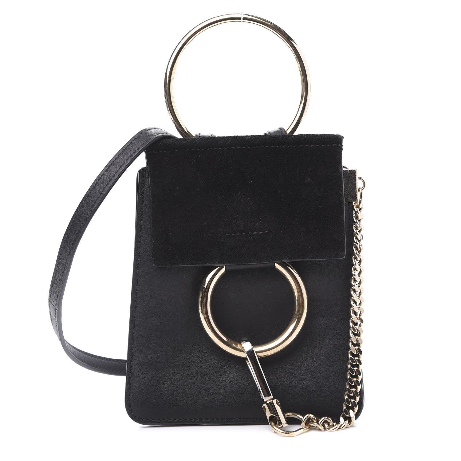 Chloe Suede Calfskin Mini Faye Bracelet Bag Black 1 of 8