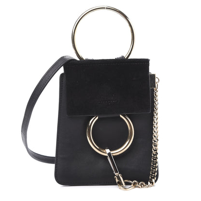Chloe Suede Calfskin Mini Faye Bracelet Bag Black 1 of 8